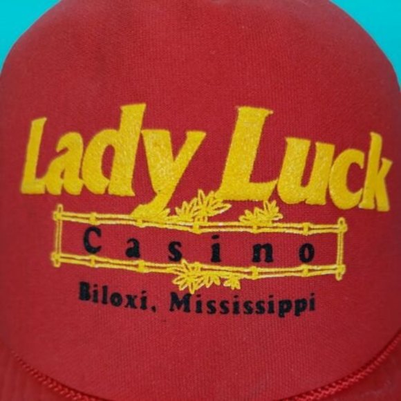 VTG Lady Luck Casino Mesh Snapback Trucker Hat Cap Biloxi Mississippi - Picture 6 of 10